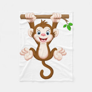 Cute Cartoon Monkey Fleece Blanket