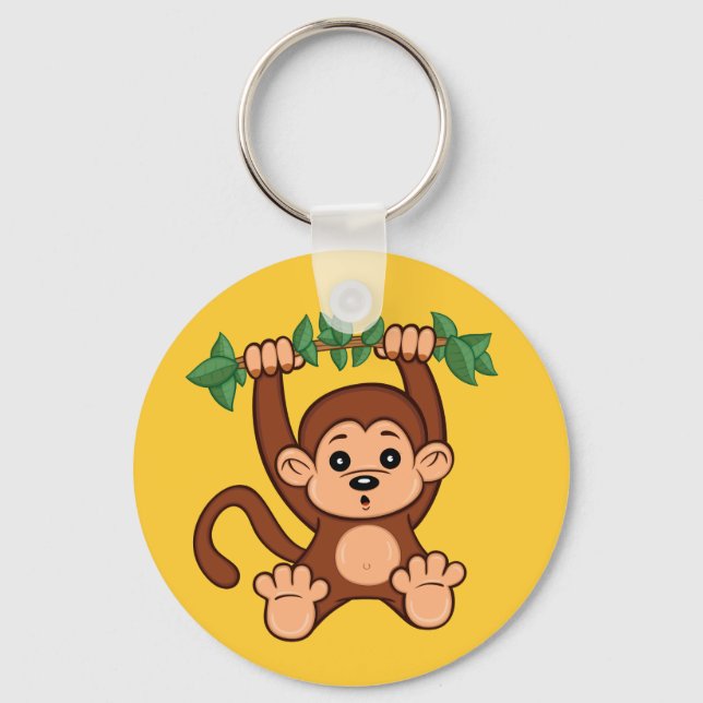 Cute Cartoon Monkey Keychain (Front)