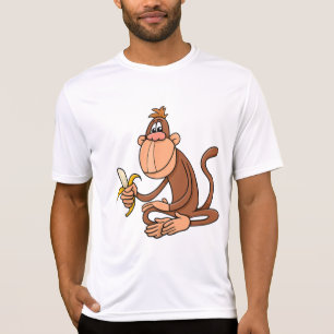 Cute Cartoon Monkey with Banana Funny Animal T-Shirt