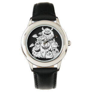 Cute cartoon monster characters watch