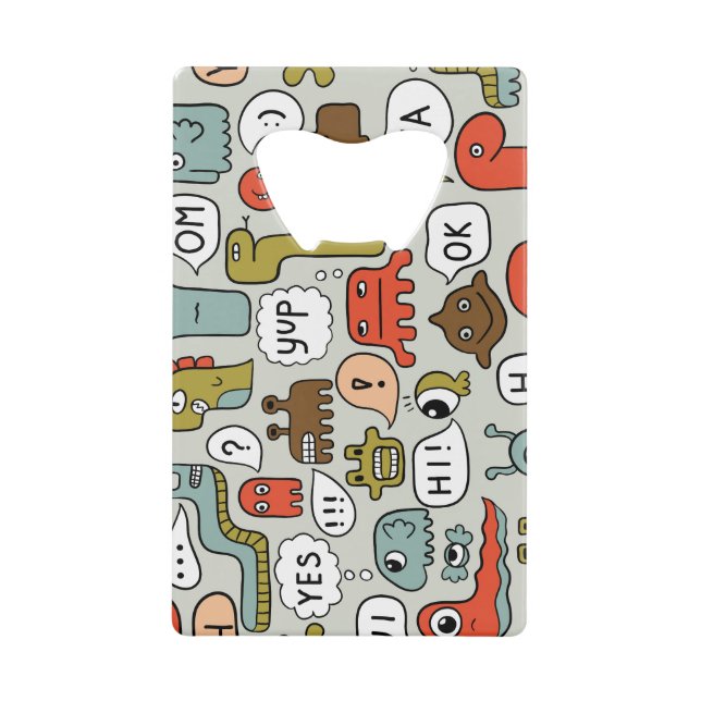 Cute Cartoon Monsters: Seamless Background (Front)