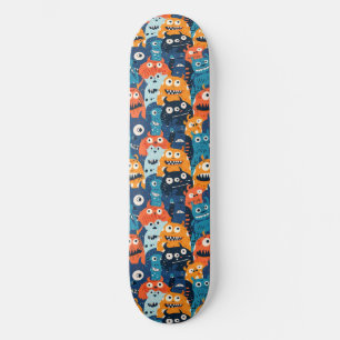 Cute Cartoon Monsters Skateboard