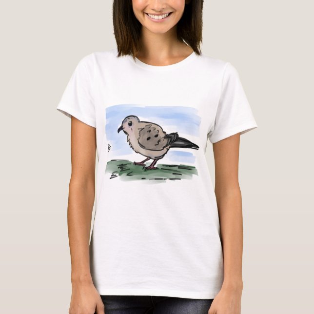 Cute Cartoon Mourning Dove T-Shirt (Front)