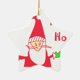 Cute Cartoon Mouse Santa Collection. Ceramic Tree Decoration