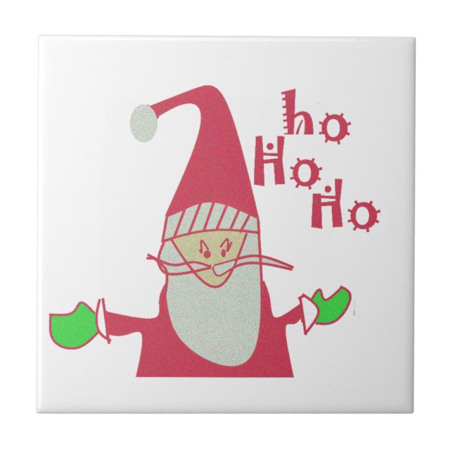 Cute Cartoon Mouse Santa Collection Tile (Front)