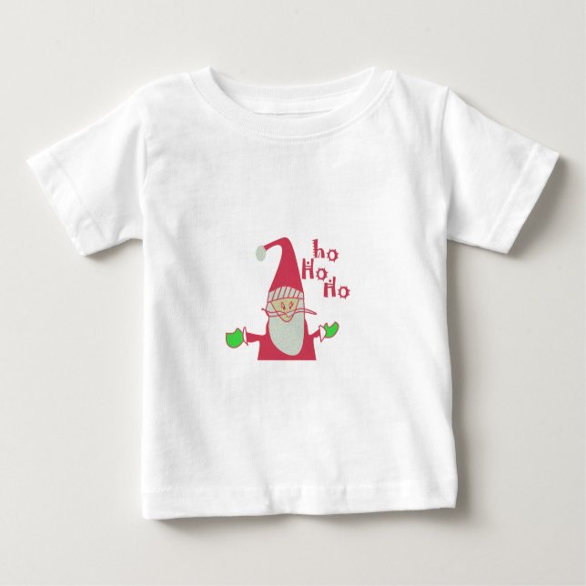 Cute Cartoon Mouse Santa Ho Ho Ho T-Shirt (Front)