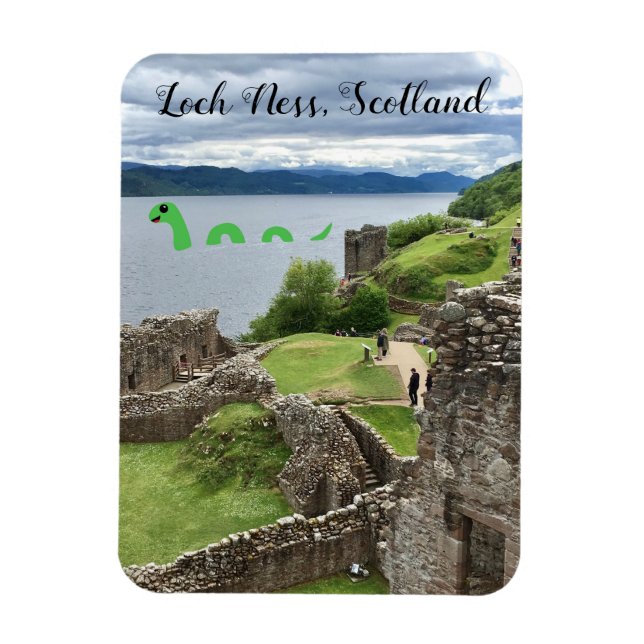 Cute Cartoon Nessie Loch Ness Monster, Scotland Magnet (Vertical)