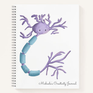 Cute Cartoon Neuron Illustration Personalised Notebook