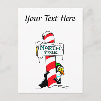 Cute Cartoon North Pole Penguin Postcard