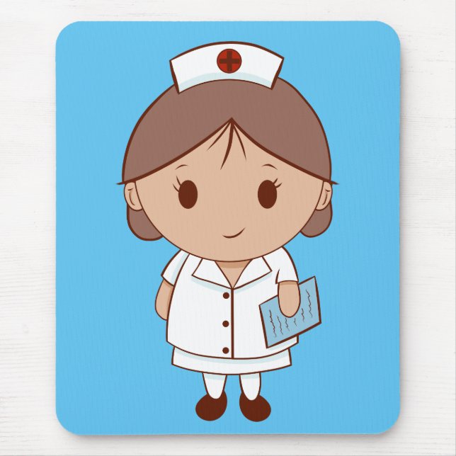 Cute Cartoon Nurse Mouse Pad (Front)