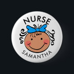 Cute  Cartoon Nurse Name 6 Cm Round Badge<br><div class="desc">Cute Cartoon Nurse Name Badge. Perfect gift for nurses.</div>