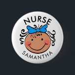 Cute  Cartoon Nurse Name 6 Cm Round Badge<br><div class="desc">Cute Cartoon Nurse Name Badge. Perfect gift for nurses.</div>
