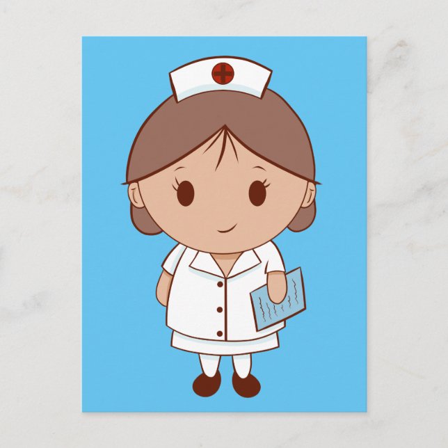 Cute Cartoon Nurse Postcard (Front)
