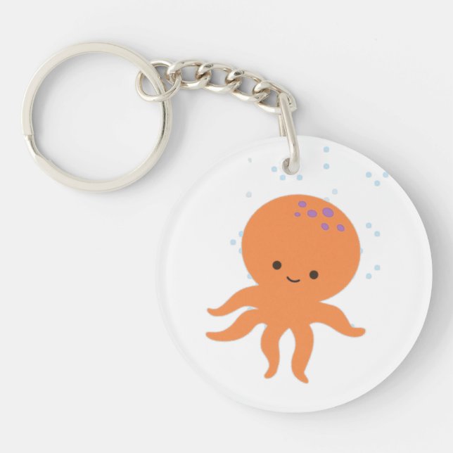 Cute Cartoon Octopus  Key Ring (Front)