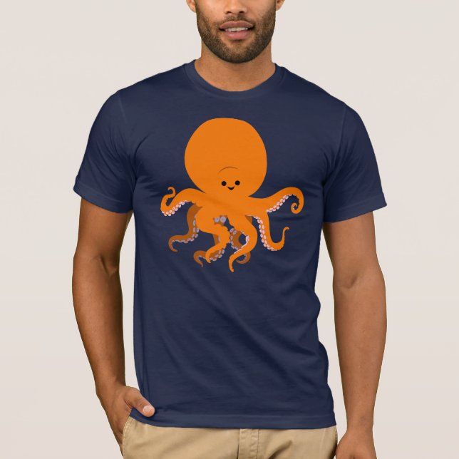 Cute Cartoon Octopus T-Shirt (Front)