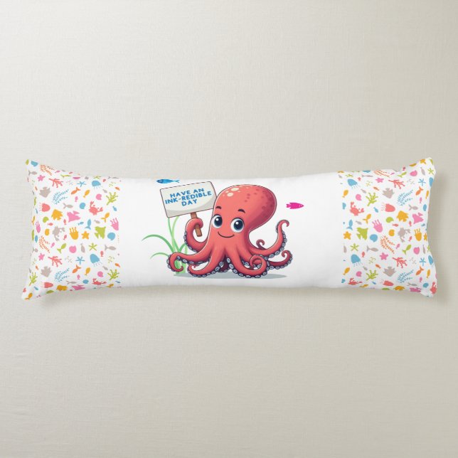 Cute, cartoon octopus with fish body cushion (Front)