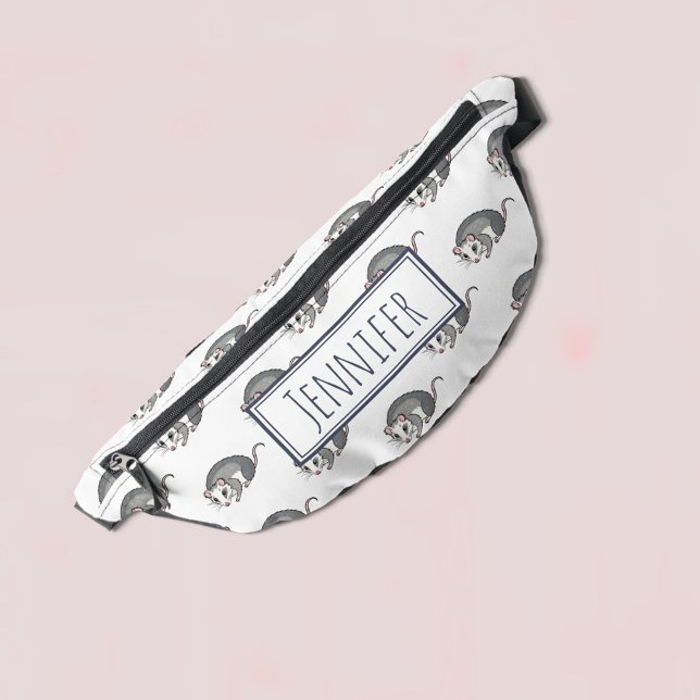 Cute Cartoon Opossum Pattern Name Bum Bags (Creator Uploaded)