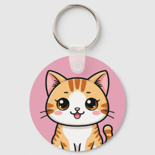 Cute Cartoon Orange Cat 🐱✨ Cosy Nursery Decor Key Ring