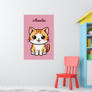 Cute Cartoon Orange Cat 🐱✨ Cozy Nursery Decor