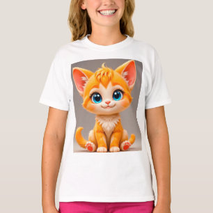 Cute Cartoon Orange Kitten T-Shirt