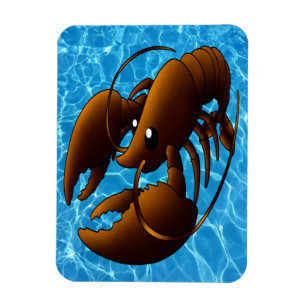 Cute Cartoon Orange Lobster Magnet