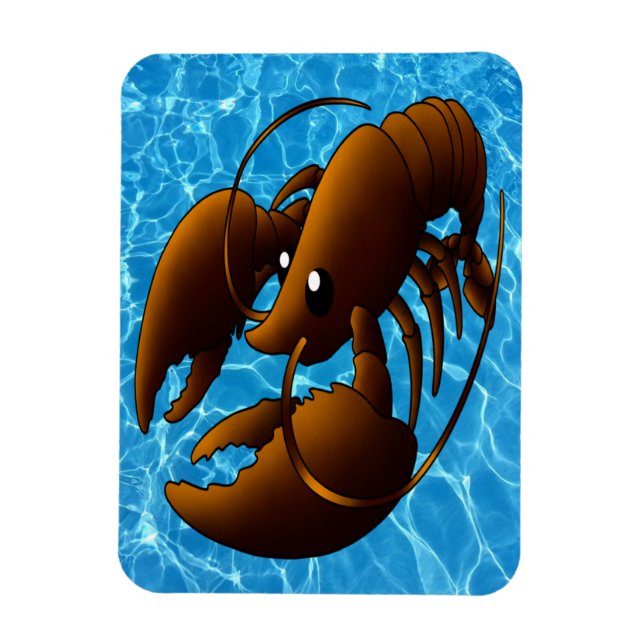 Cute Cartoon Orange Lobster Magnet (Vertical)