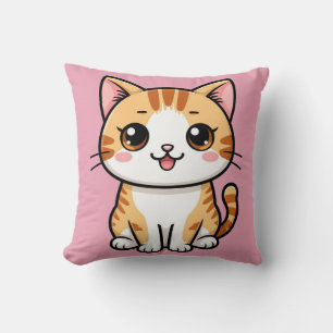 Cute Cartoon Orange Tabby Cat Cushion