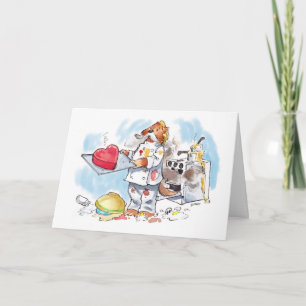 cute cartoon otter chef valentine's day card