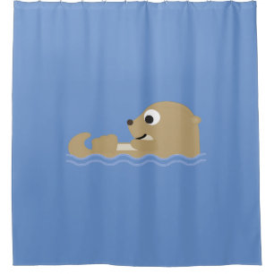Cute Cartoon Otter Shower Curtain