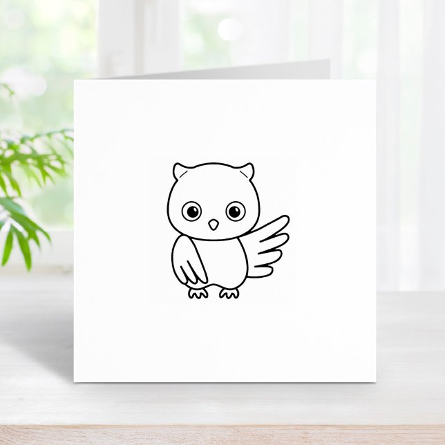Cute Cartoon Owl 1x1 Rubber Stamp (Creator Uploaded)
