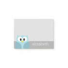 Cute Cartoon Owl - Blue and Grey Custom Name