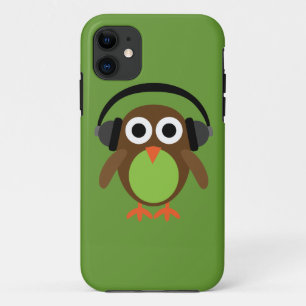 Cute Cartoon Owl DJ With Headphones Case-Mate iPhone Case