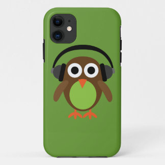 Cute Cartoon Owl DJ With Headphones Case-Mate iPhone Case