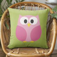 Cute Cartoon Owl - Pink and Lime Green