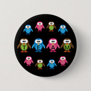 Cute Cartoon Owls Customisable Team 6 Cm Round Badge