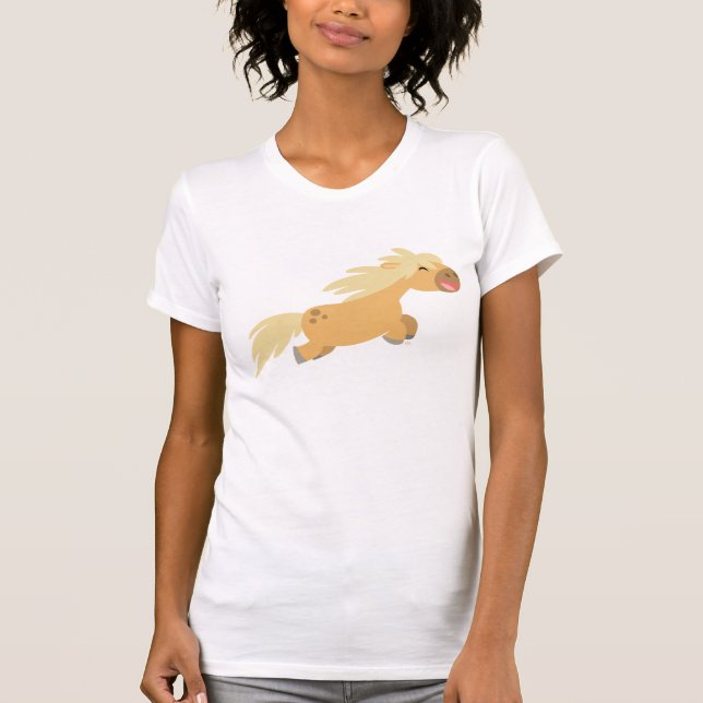 Cute Cartoon Palomino Pony Women T-shirt (Front)