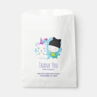 Cute Cartoon Pals - Happy Unicorn & Bird Birthday
