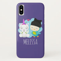 Cute Cartoon Pals - Happy Unicorn & Bird