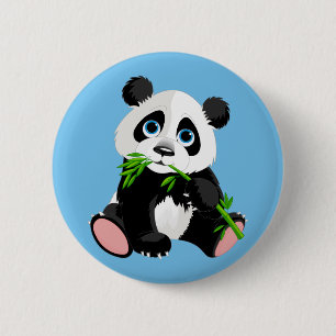 Cute Cartoon Panda Bear 6 Cm Round Badge