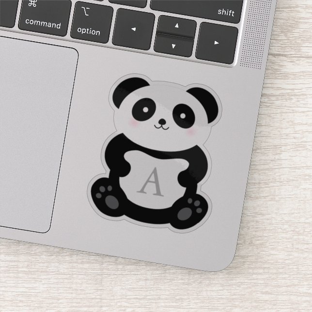 Cute Cartoon Panda Bear Monogram (Detail)