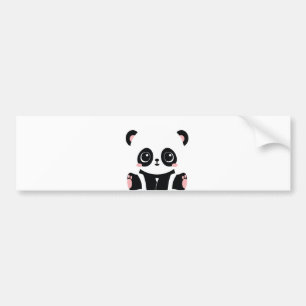 Cute cartoon panda bumper sticker