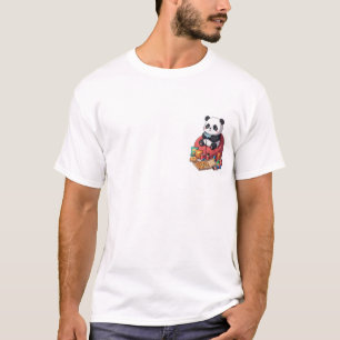 Cute Cartoon Panda Gamer Playing on Beanbag T-Shirt