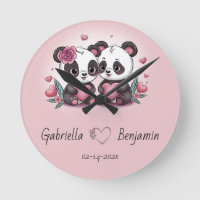 Cute Cartoon Panda Lovers Heart Valentine’s Day