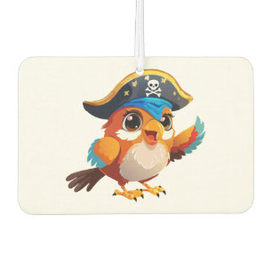 Cute cartoon parrot pirate car air freshener