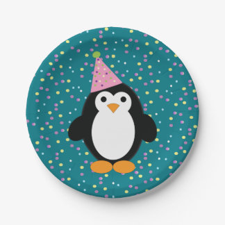 Cute Cartoon Party Penguin Paper Plate