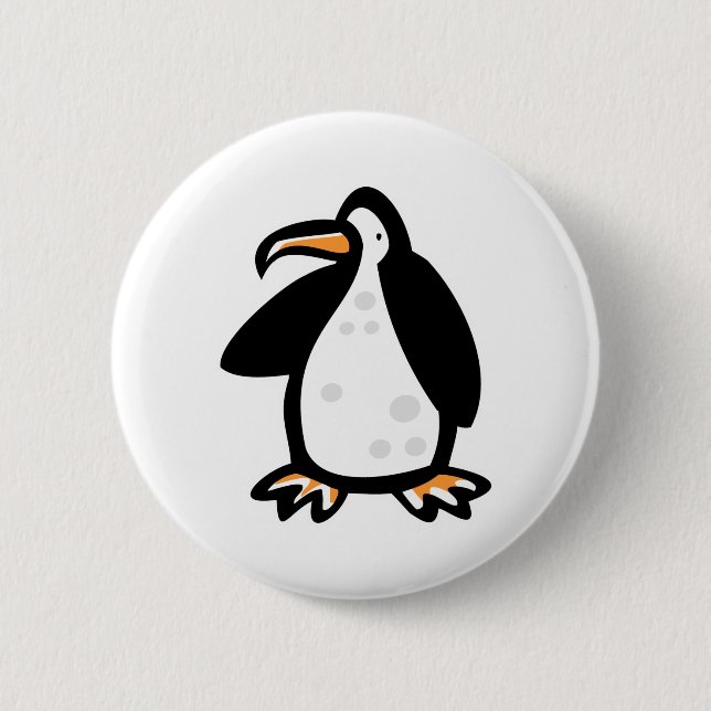 cute cartoon penguin 6 cm round badge (Front)