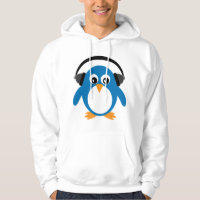 Cute Cartoon Penguin DJ With Headphones