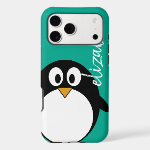 cute cartoon penguin emerald handwritten font