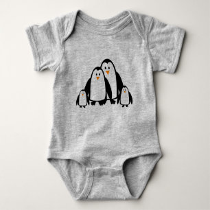 Cute Cartoon Penguin Family Baby Bodysuit