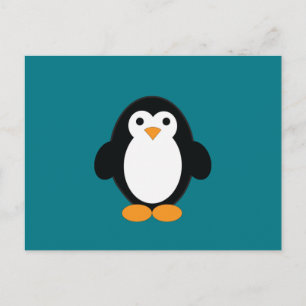 Cute Cartoon Penguin Holiday Postcard
